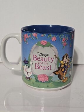 Disney Beauty and the Beast Blue Floral Ceramic Mug